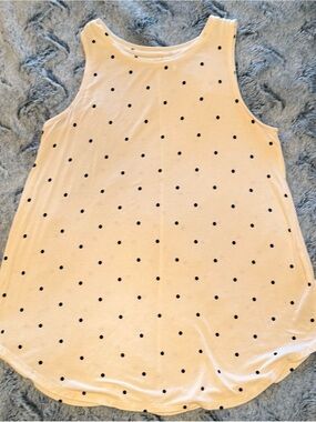 Old Navy | Cream Tank Top with Black Polka Dots | Size = XS